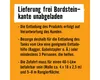 This image contains text providing delivery and unloading instructions for a product. Produktbild-Vorschau