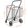 A black shopping trolley with dimensions indicated by orange lines and text. Podgląd zdjęcia produktu
