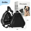 Product packaging and two dog earmuffs are shown with dimensions indicated. Produktbild-Vorschau
