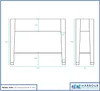 Technical drawing with dimensions of a furniture item. Produktbild-Vorschau
