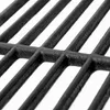 A close-up, angled view of a black cast iron grill grate. Produktbild-Vorschau