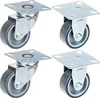 50 mm 2"-Rollen mit grauem Gummireifen, drehbar und Produktbild-Vorschau 1