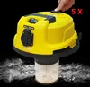 A yellow industrial vacuum cleaner with a dirty filter is shown against a black background, with a hand pressing a button on top and the text '5X' in red. Anteprima dell’immagine prodotto