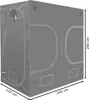 A gray grow tent with dimensions indicated by white lines and text. Náhľad obrázku produktu