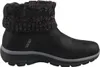 A side view of a black Skechers boot with a knitted cuff. Voir les images du produit