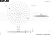 Technical drawing of a shower head with dimensions and specifications. Produktbild-Vorschau