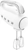 A white SMEG hand mixer with silver accents and beaters, shown against a white background. Produktbild-Vorschau
