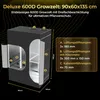 2 in 1 90x60x135 Deluxe 600D Zuchtzelt Gewächshaus Grow Box Produktbild-Vorschau 3