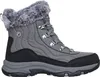 A single gray winter boot with faux fur trim is shown against a white background. Voir les images du produit