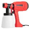 A red and black electric paint sprayer with a white container is shown against a white background. Produktbild-Vorschau