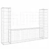 vidaXL Gabionenkorb U-Form mit 2 Säulen Eisen 140x20x100 cm Produktbild-Vorschau 8