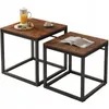 Table basse, ensemble de tables 2en1, loft, brun foncé Voir les images du produit 8