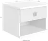 Nachtkonsole Cindy Nachtschrank 46x40x38cm weiß / rosa mit Produktbild-Vorschau 2