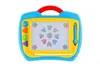 A toy magnetic drawing board with a stylus and colorful shapes on the screen. Produktbild-Vorschau