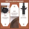 A collage of close-up images and text detailing the features of a round side table. Produktbild-Vorschau