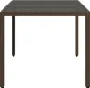 vidaXL Gartentisch mit Glasplatte Braun 150x90x75 cm Poly Produktbild-Vorschau 5
