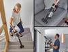 Collage of a woman vacuuming stairs, a vacuum on a sofa, and a man vacuuming a wall. Produktbild-Vorschau