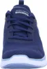A close-up, front-facing view of a blue Skechers Flex-Lite shoe. Voir les images du produit