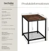 Product information and dimensions for a side table. Náhled obrázku produktu