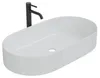 HAGO24 Waschbecken Keramik 60x38x12cm oval weiß Produktbild-Vorschau 1