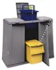 Recyklačný odpadkový kôš Ecoline čierny/sivý 3 dvierka (102 Náhľad obrázku produktu 6