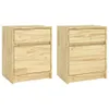 Two wooden nightstands side by side against a white background. Produktbild-Vorschau
