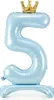 Palloncino in foil a stelo numero "5" di colore blu, 84 cm Anteprima dell’immagine prodotto 3