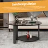 Couchtisch Runder Beistelltisch, Ø60x 45cm, 2 Ebenen mit Produktbild-Vorschau 5