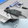 A collage of three images showing a USB C hub and charging cables in use. Produktbild-Vorschau