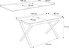 ARTON GOLD II 140 cm ausklappbarer Tisch Weiß- Metallbeine Produktbild-Vorschau 6