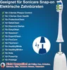 A list of compatible electric toothbrush models with an image of a toothbrush head. Voir les images du produit