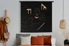 MuchoWow® Wandteppich Wandbehang Frau - Gold - Schwarz - Produktbild-Vorschau 4