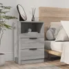 vidaXL Noční stolky 2 ks. Šedý materiál dřeva Sonoma Náhled obrázku produktu 3