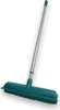 A teal and gray broom with a long handle, isolated on a white background. Produktbild-Vorschau