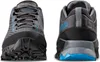Wanderschuhe "Spire GTX" von La Sportiva; schwarz mit blauen Akzenten; Vorder- und Rückansicht. Produktbild-Vorschau