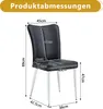 2er-Set Esszimmerstühle, schwarzes Kunstleder, silberne Produktbild-Vorschau 9