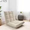 A beige floor chair is shown in a well-lit room with a white wall and a window with sheer curtains. Náhled obrázku produktu