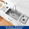 Cecipa Edelstahlspüle 70x45 cm Küchenspüle mit Stufe & Produktbild-Vorschau 6