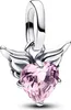 Pandora Me Mini-Charm-Anhänger Rosa Geflügeltes Herz Silber Produktbild-Vorschau 1