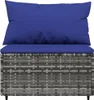 vidaXL Garten Mittelsofas mit Kissen 2 Stk. Grau Poly Produktbild-Vorschau 6