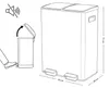 Afvalbak SOLV, dubbel compartiment, 60 liter – Productafbeelding-voorbeeld 10
