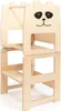 A wooden learning tower for children, designed to resemble a panda face. Náhľad obrázku produktu