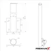 Mast Stahl 80cm mit 2 Zahnschellen für Geländer : 80cm Produktbild-Vorschau 7
