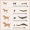 A size chart showing different sizes of dog chews. Produktbild-Vorschau