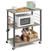 VASAGLE Küchenwagen mit 3 Ebenen, 6 Haken, 40 x 80 x 89 cm, Produktbild-Vorschau 7