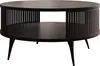 A dark wood coffee table with a slatted side and two tiers. Náhled obrázku produktu
