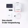 The image displays the contents of a Shokz OpenMove wireless sport headphones packaging. Produktbild-Vorschau