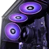 Close-up view of the interior of a gaming PC, showcasing illuminated fans and internal components. Produktbild-Vorschau