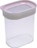 A clear studio shot of an empty, transparent food storage container with a white lid. Anteprima dell’immagine prodotto