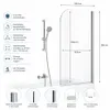 140x80 Duschabtrennung Badewannenaufsatz Faltwand Badewanne Produktbild-Vorschau 3